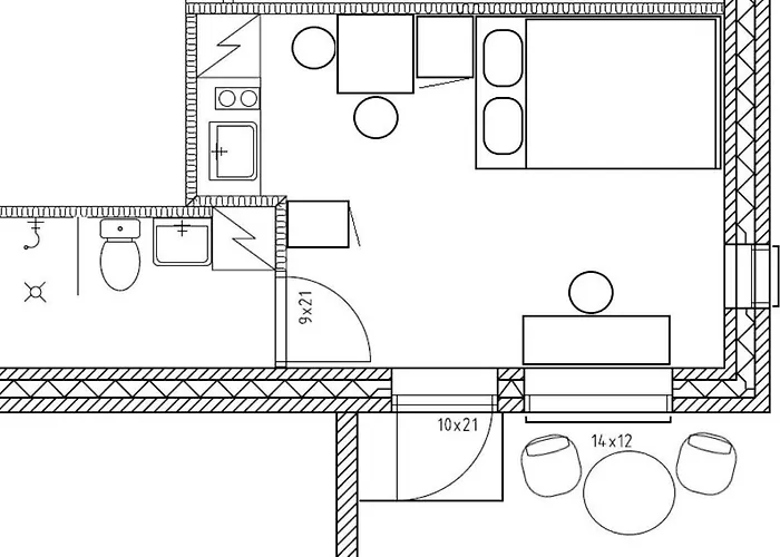 Yksioe Turun Hirvensalossa *